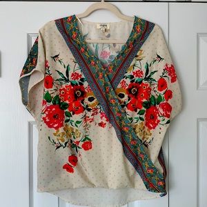 Umgee Floral Crossover Top
